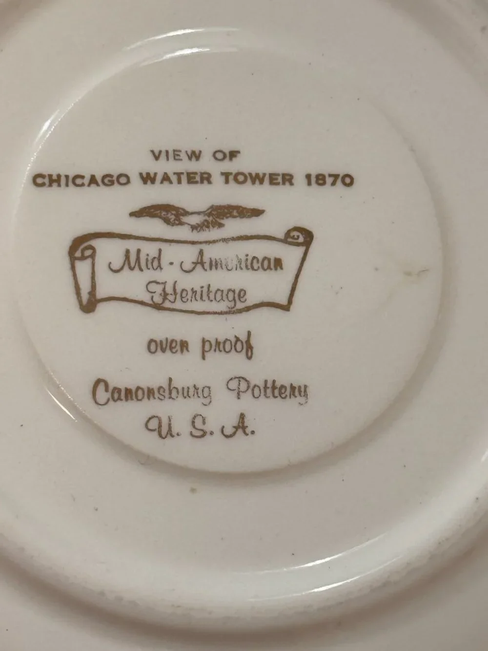 1870 Chicago Water Tower Collector Set of Plates - Mid American Heritage